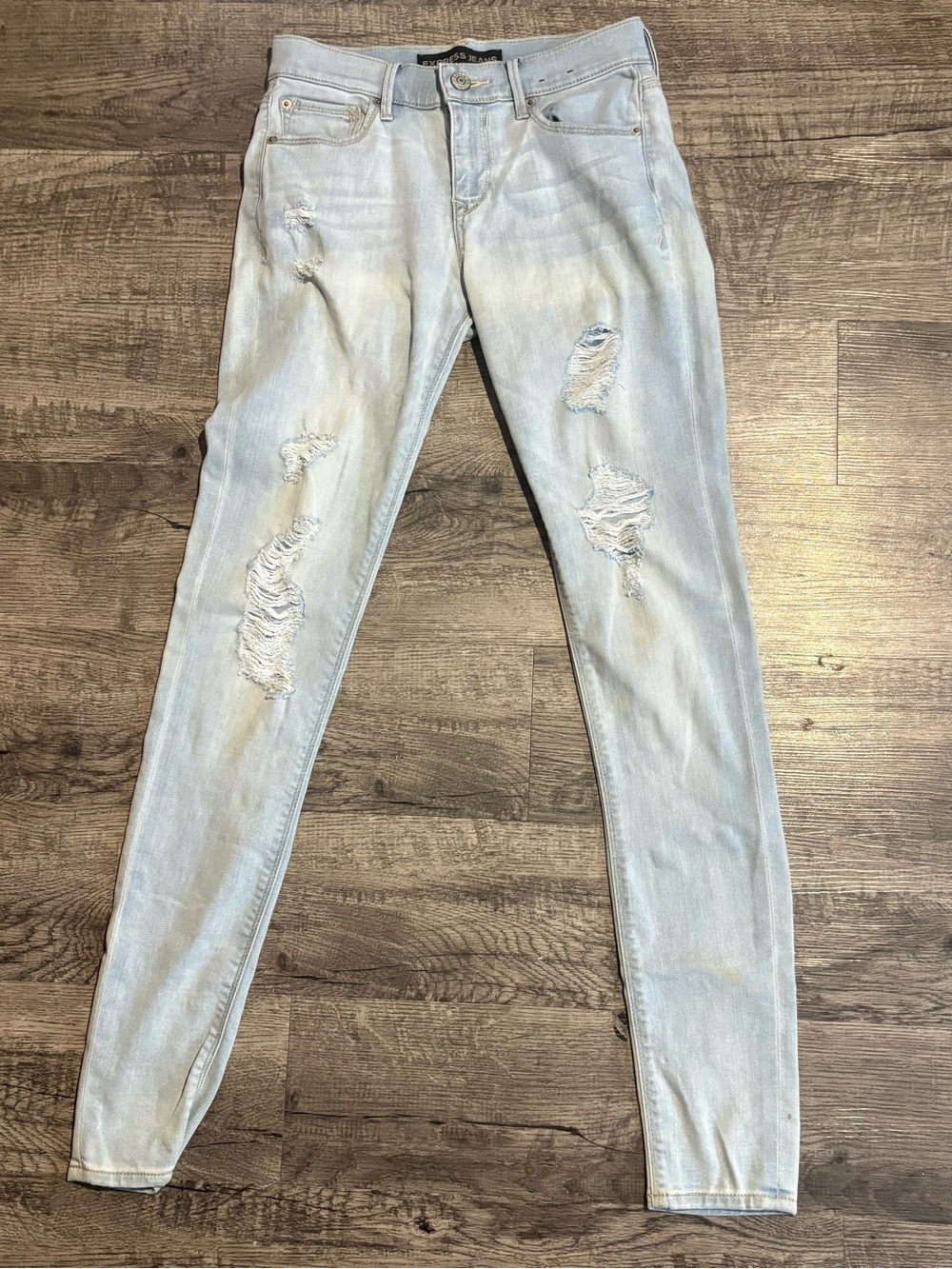 Express Jeans Women’s 0L Blue Mid Rise Legging Super Soft Denim